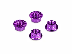 Hudy Titanium Nut M4 With Serrated Flange - Violet (4)