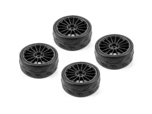 Hudy 1:10 Pre-Cut Slick Belted Tires Right And Left (2 2)