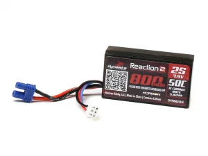 7.4V 800mAh 2S 50C Hardcase LiPo Battery EC2 - Fits Losi Mini Cars