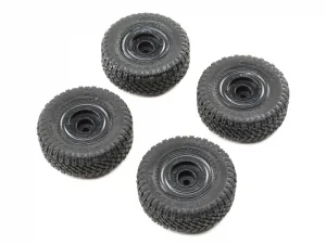 F/R PrmntTire - Black(4): 1/24 Barrage: RTR