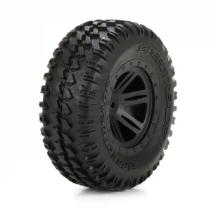 Front Tyre Premount Black Wheel (2): 1:10 AMP DB