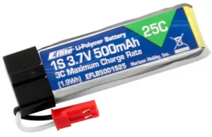 E Flite 500mAh 3.7V 1S 25C LiPo Battery (CA15431)