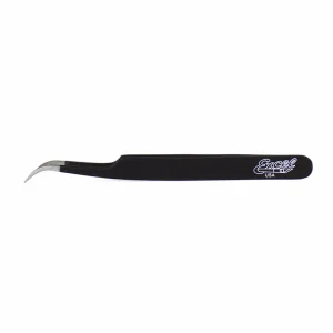 Excel Slant Point Fine Point Tweezers, Black (Carded)