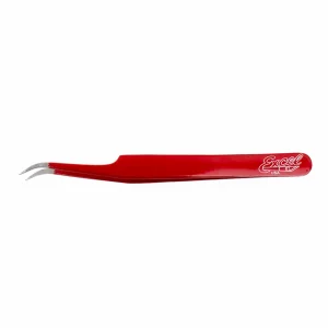 Excel Slant Point Fine Point Tweezers, Red (Carded)