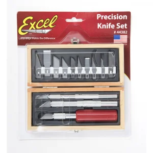 Excel Hobby Knife Set, Wooden Box (Carded)