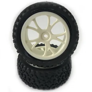 Fastrax 1:10 Mounted Cuboid Buggy Front Tyres White 10-Sp