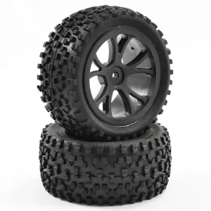 Fastrax Cuboid Buggy Tyres on Black Wheels - 1:10 Buggy Rear