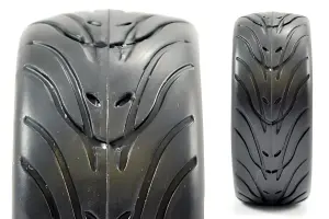 Fastrax 1:10 Street Tread Tyres on Classic Black/Chrome Wheels (4)