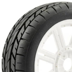 Fastrax 1:8 Eagle Road Tread Tyres Mounted on White Wheels (2)
