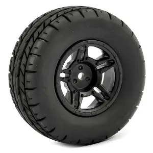 Fastrax 1:10 SC Eagle Treaded Road Tyres Mounted on 12mm Hex Slash 2WD Front Wheels (2)