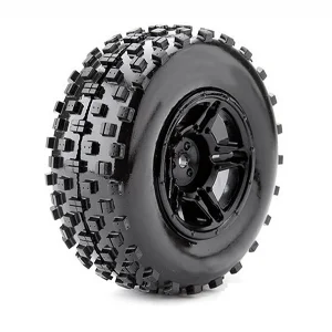 Fastrax 1:10 SC Rock Block Tyres Mounted on 12mm Hex Slash 2WD Front Wheels (2)