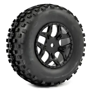 Fastrax 1:10 SC Rock Block Tyres Mounted on Slash Rear Wheels (2)
