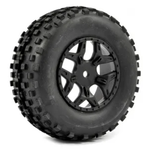 Fastrax 1:10 SC Rock Block Tyres Mounted on Slash Rear Wheels (2)