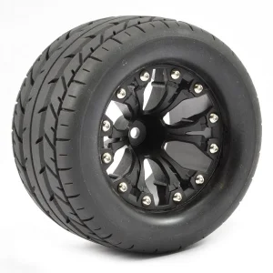 Fastrax 1:10 MT Eagle 2.2 Mounted on 6-Spoke Black 12mm Hex Zero Offset Wheels (1 Pair)