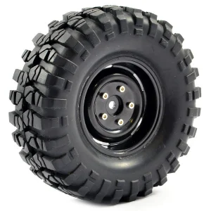 Fastrax Sawblock Scale 1.9 Wheels with Tyres - 108mm OD - Black (2)