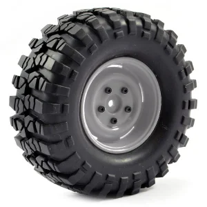 Fastrax Sawblock Scale 1.9 Wheels with Tyres - 108mm OD - Grey (2)
