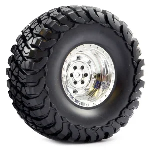 Fastrax Granite Scale 2.2 Wheels with Tyres - 140mm OD - Chrome (2)