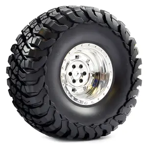 Fastrax Granite Scale 2.2 Wheels with Tyres - 140mm OD - Chrome (2)