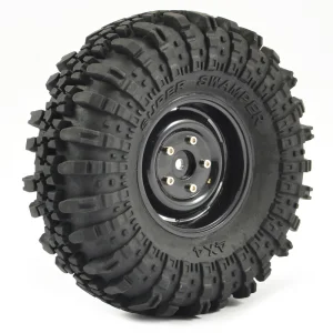 Fastrax 118mm OD Crawler Swamper Tyres on 1.9 Scale Wheels (2)