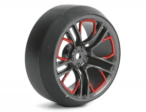 Fastrax 1:10 (4) Drift D3 Tyre With 3mm 10-Spoke Wheel-Graphite