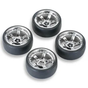 Fastrax Drift D1 Tyres Mounted on 9mm Offset 5 Spoke Chrome Wheels (4)