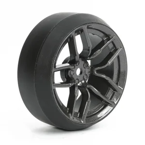 Fastrax 1:10 (4) Drift D3 Tyre With 3mm 10-Spoke Wheel-Graphite