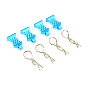 Fastrax Pro Aluminium Easypull Tabs + Bodyclips (4Pc) - Blue