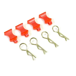 Fastrax Pro Aluminium Easypull Tabs + Bodyclips (4Pc) - Red