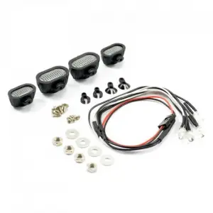 Fastrax Light Set W/LED - Lenses Wire Connector 4Pc - Rectangle