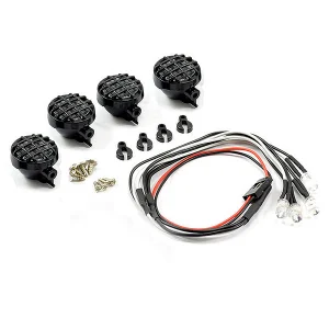 Fastrax Light Set W/LED - Lenses Wire Connector 4Pc - Round