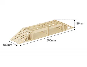Fastrax Wood Board Climbing Ramp/Tabletop 89X18.2X11Cm