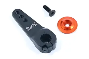 Fastrax Jumbo Black Alloy 3 in 1 Servo Horn - 15T Large Scale (Savox/Multiplex/Hitec)