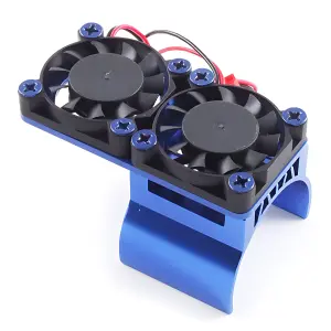 Clip On 1:10 540 Size Motor Heatsink With Dual Fan - Blue