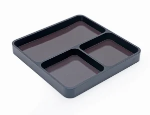 Fastrax Aluminium Square Magnetic Maintenance Tray 98X98mm Black