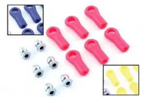 Fastrax Rose Joints (6) Blue W/Balls