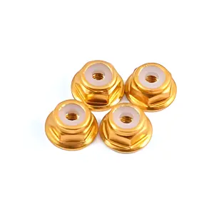 Fastrax M2 Gold Flanged Locknuts 4Pcs