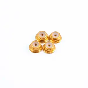 Fastrax M2 Gold Flanged Locknuts 4Pcs