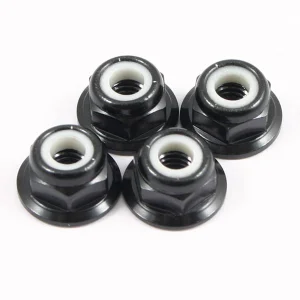 Fastrax M4 Black Flanged Locking Wheel Nuts (4)