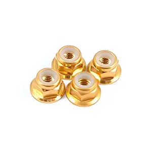 Fastrax M4 Gold Flanged Locking Wheel Nuts (4)