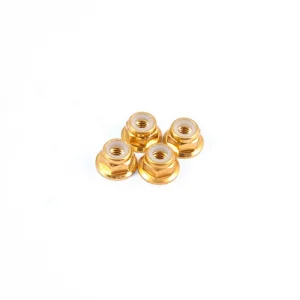 Fastrax M4 Gold Flanged Locking Wheel Nuts (4)