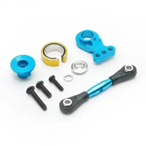 Fastrax Tamiya TT-02/B/T Aluminium 25T Servo Saver Set - Blue