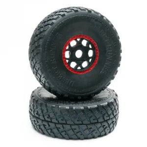 FTX Grand Apache Mounted Wheel + Tyre Set - Red (Pair)