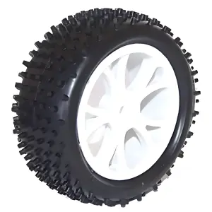 FTX Vantage Front Buggy Tyres Mounted on White Wheels - 1 Pair