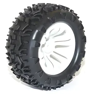 FTX Carnage Tyres Mounted on White Wheels - 1 Pair