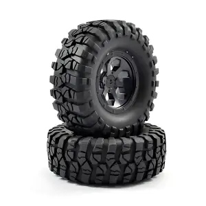 FTX Outback Pre-Mounted 6Hex/Tyre (2) - Black