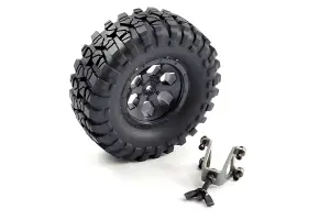 FTX Outback Spare Tyre Mount + Tyre/6 Hex Wheel Black