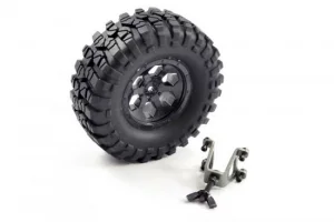 FTX Outback Spare Tyre Mount + Tyre/6 Hex Wheel Black