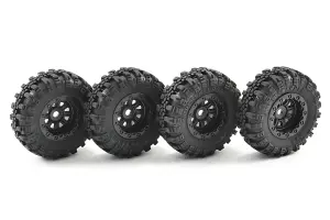 FTX Outback Mini Swamper Tire + Wheel Set - Black (4Pc)