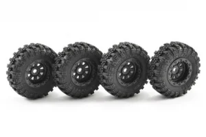 FTX Outback Mini Swamper Tire + Wheel Set - Black (4Pc)