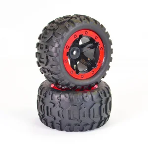 FTX Tracer Monster Truck Red Wheel/Tyres Complete (2)